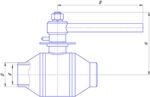 Кран шаровый под приварку цельносварный ЯГТ 50ПЦA.А.00.00.Б