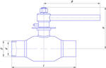 Кран шаровый под приварку цельносварный ЯГТ 50ПТ.А.00.00.Б