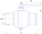 Кран шаровый под приварку цельносварный ЯГТ 150ПТ.А.00.00.Б