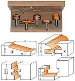 Комплект 5 фрез концевых (мебельные фасады) TCT S=12 B
