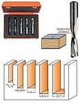 Комплект из 5 фрез спиральных HM RH Z2 D=4-6-8-10-12мм (S=8мм) S