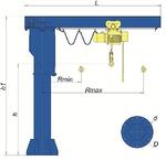 Кран консольный электрический стационарный на колонне грузоподъемность 2,0 т - Раздел: Подъемное оборудование