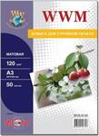 Фотобумага WWM матовая, A3, 120g/m, 50л.