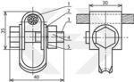 Зажим струновой для контактного провода 046-7